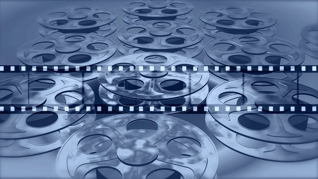 Filmstreifen und alte Filmrollen